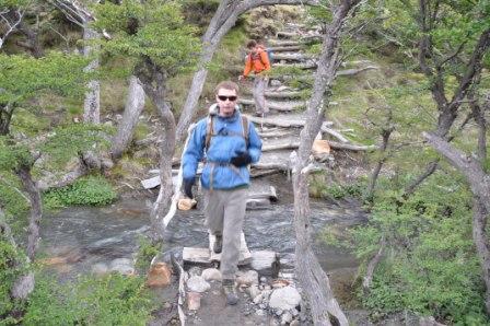 David crossing stream