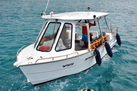 Dive Boat Backing Away