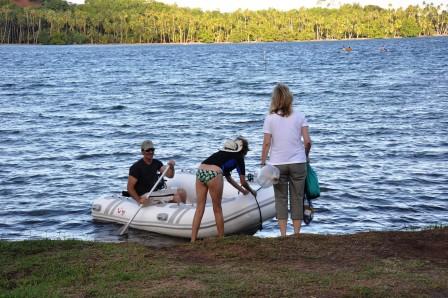 Loading Food into the Dingy